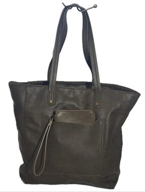 Universal Thread Large Green Faux Leather Tote Bag Purse W Wristlet Wallet EUC